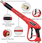 Pressure Washer Gun with Replacement Extension Wand, Upgraded Power Washer Gun with 5 Spray Nozzle Tips, M22 Fitting, 37 Inch, 3000 PSI