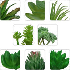 Succulents Plants Artificial, 22pcs Green Fake Succulents, Mini Faux Succulents for DIY Crafting Home Terrarium Floral Wall Garden Arrangement Office Decoration (Unpotted)