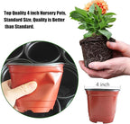 RooTrimmer Plant Nursery Pots with Humidity Domes, 50 Sets 4 Inch Soft Nursery Pots Quality Ones (50 Red Pots + 50 Clear Lids), Quality Seeds Starting with Cover