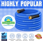 Heavy Duty Garden Hose 50 ft, Non-Expanding Flexible Water Hose, Kink Resistant Lightweight Hybrid Hose, Leakproof Hose Male to Female Fittings