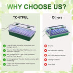 TONYFUL Seed Starter Tray with Grow Light, 60-Cell Seed Starter Kit with 4.07” Humidity Dome, Indoor Seedling Starter Tray, Seed Starting Tray for Plant Germination, Seeds Growing