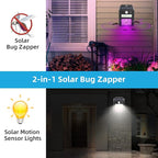 4 Pack of Solar Bug Zapper Outdoor & Mosquito Light - 1000V Electric Bug Trap, Solar-Powered Fly Killer with Motion Sensor, Waterproof & Cordless