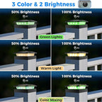 Peasur 2 Packs 4x4 Solar Post Lights Outdoor, Green & Warm White LED Fence Caps Light Waterproof, Wood & Vinyl Post Top Lighting for Deck Mailbox Railing Porch Outside
