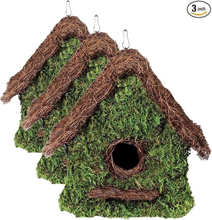SuperMoss (56012) Maison Birdhouse with Chain, 11 by 12-Inch, Fresh Green (Pack of 3)