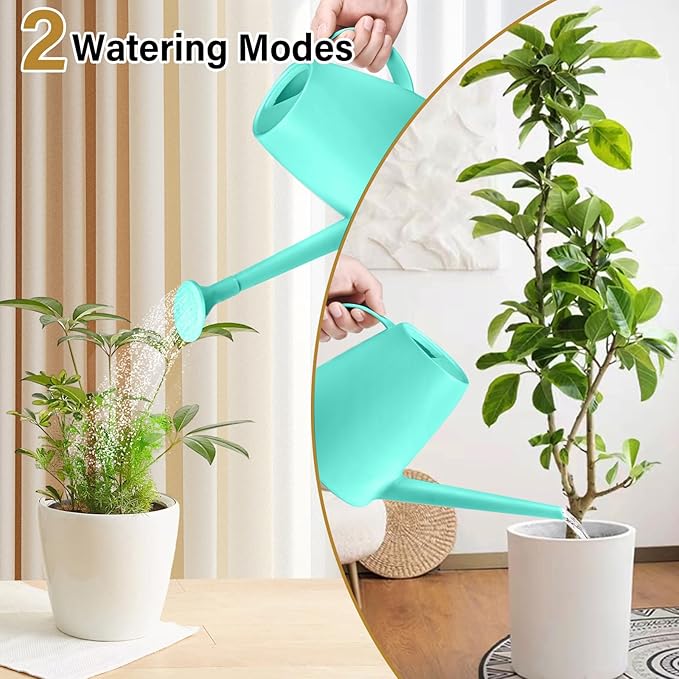 Watering Can - for Indoor and Outdoor House Plant Garden - with Long Spout - 1/2 Gallon - SkyBlue