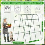 Extra Large Cucumber Trellis for Raised Bed, U-Shape Garden Trellis for Climbing Plants Outdoor,Adjustable Metal Arch Vegetables Trellis,Plant Support Garden Stakes for Vine (Green,65"x49.2"x23.6")