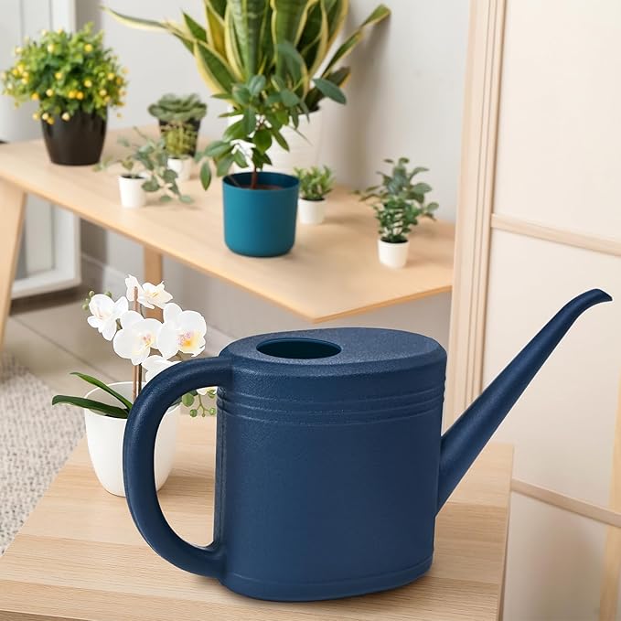 Plant Watering Can for Home Garden - with Long Spout - 1/4 Gallon - Navy Blue