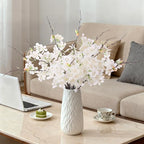 INXUGAO 12 PCS Faux Cherry Blossom Branches Decor 18.11 Inch Fake Artificial Cherry Flowers for Home Indoor Decoration Vase Arrangement Table Living Room Bedroom Spring Decor