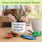 Teachers Appreciation Gift, 3.5 inch Ceramic Succulent Cactus Planter Pots for Indoor Outdoor, Thank You Gift for Mom Teacher Plant Lover Birthday Christmas Teacher's Day (No Plants)