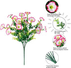 HyeFlora Artificial Faux Outdoor Flowers Plants for Spring Summer Decoration, 12 Bundles Silk Outside Morning Glory UV Resistant Realistic Fake Flowers for Planter Front Door Patio Yard Window Porch