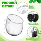 Dandat 8 Pcs Aquarium Plant Holder Pot Clear Glass Aquatic Plant Cup with Suction Cups Aquarium Fish Tank Pots for Aquaponic Cultivation Water Feature Decoration