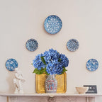 ZYTUYO 4 Pcs Royal Blue 20 inches Real Touch Hydrangea Artificial Flowers Boho Lifelike Real Looking Latex Hydrangeas Flower with Long Stem for Indoor Living Room Spring Home Decor Table Flower