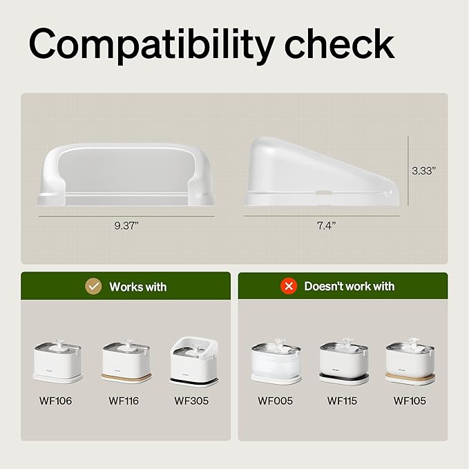 PETLIBRO Splash Shield for 3L Dockstream 2 Cat Water Fountain, Spill Guard Cover Compatible with PLWF106, PLWF116, PLWF305, Easy-Clean Pet Fountain Accessory