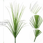 Fake Grass Green Plants Artificial Wheatgrass Shrubs Faux Onion Greenery Plastic Plant Wheat Grass Stems for Indoor Room Home Office Outdoor Decor Garden Porch Wedding Bundles DIY Decoration - 16 Pack