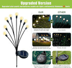 Flumy Solar Garden Lights Outdoor - 8 Pack 64 LED Firefly Lights Waterproof, Garden Decorations for Yard Patio Pathway Lawn Outside, Unique Gifts for Grandma Women, Solar Decor Warm White