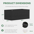 FOOWIN 2pcs 6x3x3ft Galvanized Raised Garden Bed, Planter Raised Garden Boxes Outdoor, Large Metal Raised Beds for Gardening, Garden Bed for Vegetables, Flowers, Herb, Black