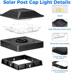 Peasur 4x4 Solar Post Cap Light 10 Pack, 2 Modes 16 LED Fence Deck Post Lights Waterproof, Black Post Lights Solar Powered Outdoor, Fit 4x4, 3.5x3.5 Wood/Vinyl Posts for Porch Fence