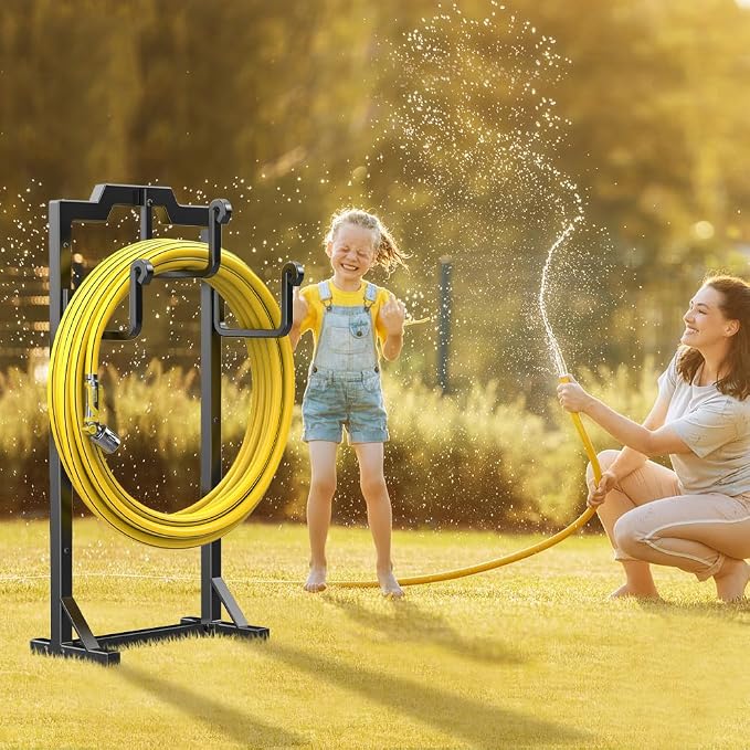 Skycarper Garden Hose Reel Holder Water Hose Hanger Organizer Stand,Black