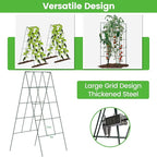 Foldable Cucumber Trellis - 2 Pack, A-Frame Garden Trellis 46" L x 18" W, Steel Climbing Plants Support Raised Bed Trellis with Twist Ties & Plant Bags for Climbing Plants Outdoor