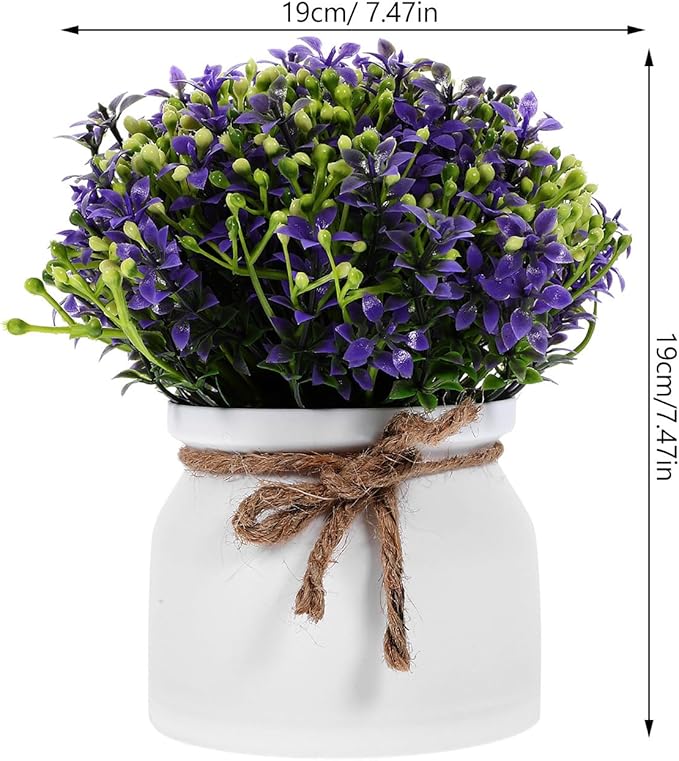 Hemobllo Artificial Orchid Bonsai Purple Fake Potted Plant Simulation Flower Decor for Home Living Room Desktop Decoration