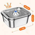 Cat Water Fountain Stainless Steel: 4L/140oz Pet Fountain Water Bowl Indoor, Automatic Dog Drinking Dispenser, Cat Feeding Watering Supplies, Metal Kitty Waterer Fountain, 10 Replacement Filters