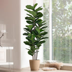 2 Pack Fiddle Leaf Fig Tree - Artificial Ficus Tree with Tall Artificial Plants Large 69 Fiddle Leaves -Fake Trees for Indoor Outdoor Home Decor Living Room