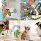 Cleaning Spray Bottles for Plants Misters Inside, 2 Pack 16.9 oz Squirt, Water Spray Bottle Mist Sprayer, No Leak Hair Mister Empty Adjustable Nozzle (Green)