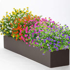Grunyia 10 Bundles Artificial Fake Flowers, Faux Outdoor Plastic Plants UV Resistant Shrubs Outside Indoor Decorations (Blue-Eucalyptus)