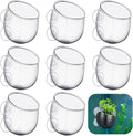 Dandat 8 Pcs Aquarium Plant Holder Pot Clear Glass Aquatic Plant Cup with Suction Cups Aquarium Fish Tank Pots for Aquaponic Cultivation Water Feature Decoration