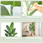 Birds of Paradise Plant Artificial, 6FT Fake Plants Faux Banana Leaf Tree with 10 Banana Leaves, Lifelike Tall Fake Tropical Palm Indoor Silk Floor Plant in Black Pot for House,Office,Room,Home Decor