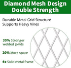 AMAGABELI GARDEN & HOME 2 Pack 47” x 16” Garden Trellis for Climbing Plants Outdoor White Trellis for Climbing Roses Vines Vegetables Metal Trellis for Ivy Cucumbers