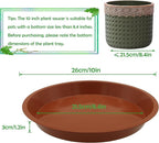 6 Pack 10 Inch Round Plant Saucers for Less 8.4 Inch Pot Indoors Outdoors Plant Trays for Pots Planter Saucer Plastic Plant Drip Tray Planter Water Tray for Potted Plants (Terracotta, 10"(6pcs))