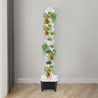 12-Tier 60-Hole Indoor Hydroponic Grow Tower, Vertical Garden System with 6.6Gal Tank & Water Pump, Self-Watering for Herbs, Lettuce, Strawberries, Space Saving Indoor Gardening for Home, Apartment
