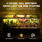 Adawook Self-Watering Seed Starter Tray with Grow Lights, 60 Cells Seed Starter Kit, Full Spectrum Grow Light for Seed Starting, Timing Set, Germination Tray Grow Kits with High Humidity Domes