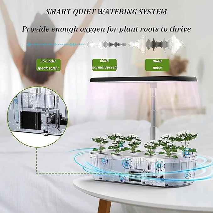 FLTRGO Indoor Hydroponic System,Aeroponics Growing Kit,Indoor Hydroponics Growing System,for Herbs, Fruits and Vegetables,with Hydrating Pump, Adapter, Net Pots.
