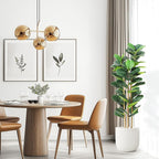 5FT Artificial Fiddle Leaf Fig Tree - Faux Rubber Tree with White Pot - Tall Fake Floor Plant with 56 Leaves - Artificial Plant for Home Decor Indoor Office Living Room