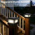 Dynaming 4x4 Solar Post Cap Lights Outdoor with 2 Color Modes, Fence Post Solar Lights Black Shell Fit for Vinyl/Wooden Posts, High Brightness SMD LED Lighting Decor for Garden Deck Patio, 2 Pack