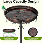 Daoeny 35In Metal Bird Bath for Outside, Vintage Freestanding Birdbaths & Birdfeeder, Bird Baths Feeder Bowl for Outdoors Garden Patio Yard Lawn Decor, Upgraded 5-Pronged Base (Antique Bronze)