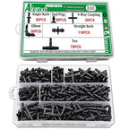 340PCS 1/4" Drip Irrigation Kit Barbed Connectors, Straight Barb, Tee, Single Barb, End Plug, Elbow, 4 Way Coupling Irrigation Fittings for Garden Lawn Flower Pot