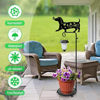 Solar Floor Lamp with Plant Stand Outdoor,Metal Dachshund Dog Garden Decorations,Solar Lanterns Outdoor Front Porch Decor for Deck,Patio,Yard