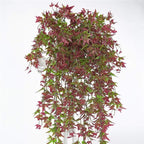 PASYOU Artificial Vine, Hanging Ivy Sweet Potato Leaves Plastic Plants Foliage Vines, UV Resistant Greenery Fake Flowers for Indoor Outdoor Garden Door Wall Wedding Party Table Decoration Red 4 Pack