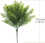 PASYOU Artificial Boston Fern Plants Decor, Fake Shrubs Greenery Leaves Plant Bamboo UV Resistant for Outdoors Indoor Hanging Planter Front Porch Garden Farmhouse Decoration 4 Pack