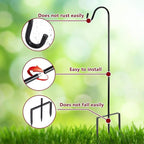 EXCMARK Shepherd Hook 32 inch 1/2 inch Thick Use at Weddings, Hanging Solar Lights, Lanterns, Bird Feeders, Metal Hanger Hook (Bronze,32inch) U.S. Patent.