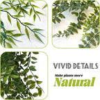 3 Packs Fake Hanging Plants with Black Pots, 20" Artificial Hanging Plants for Wall Decor, Fake Fern Plants Mandala Vine for Home Bathroom Bedroom Kitchen Office Room Decor