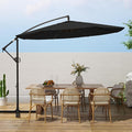 wikiwiki 10ft Patio Umbrellas Offset Outdoor Umbrella Cantilever Hanging Umbrellas w/Infinite Tilt, Fade Resistant Waterproof RECYCLED FABRIC Canopy & Cross Base, for Yard, Garden & Deck, Carbon
