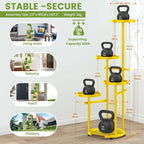 TOSKING 5-Tier Metal Plant Stand, Anti-Tip Round Base for Pots, Child & Pet Friendly, Space Saving Corner Shelf Flower Pot for Indoor Outdoor Use, Living Room Balcony Garden Patio Bedroom (Yellow, 38in)