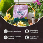 Rosy Soil Orchid Soil Potting Mix - Superior Aeration & Drainage for Orchids - Peat-Free, Microbially Active Biochar Powered Soil for Orchid Plants - Ideal for Indoor Gardening - 4 Quarts