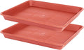 VUWEZ Plant Saucer Growing Tray, Seed Starter Tray Rectangular, Heavy Sturdy Plastic Planter Saucers Drainage Trays, Plant Drip Trays for Pots, Seed Starter Growing Pots (11 x 9 inch, 2 Pack)