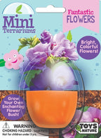 Toys By Nature Mini Terrarium Flowering Bundle, 100% USA Made Complete Starter Kit Includes 2 Each of Lobelia, Dixie Belle Hibiscus, Rose of Sharon, Easy to Grow Planting Seeds Just Add Water