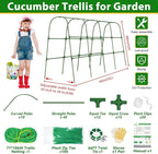 Cucumber Trellis for Raised Bed, 66''x48'' U-Shape Garden Trellis for Climbing Plants Outdoor, Metal Arch Plant Support, Vegetables Trellis for Squash Grape Pea Bean Vines Flower